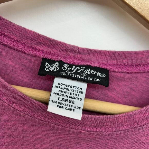 Vintage Y2K 2000s Self Esteem Every Cowboy's Dream Baby Tee T-Shirt Large - Picture 6 of 6